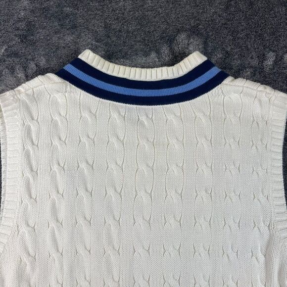 Vtg Polo Ralph Lauren Cricket Cable Knit Sweater Vest Tennis Logo Sleeveless XL - Picture 11 of 12